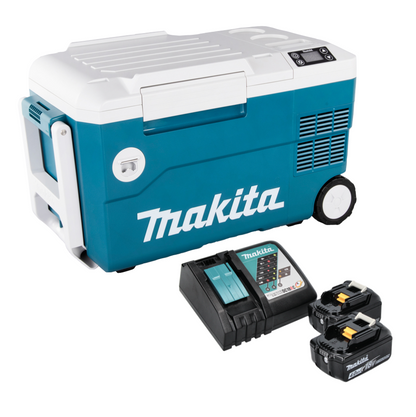 Boîte de refroidissement et de chauffage pour batterie Makita DCW 180 RM 36 V (2x 18 V) 20 L + 2x batterie 4,0 Ah + chargeur