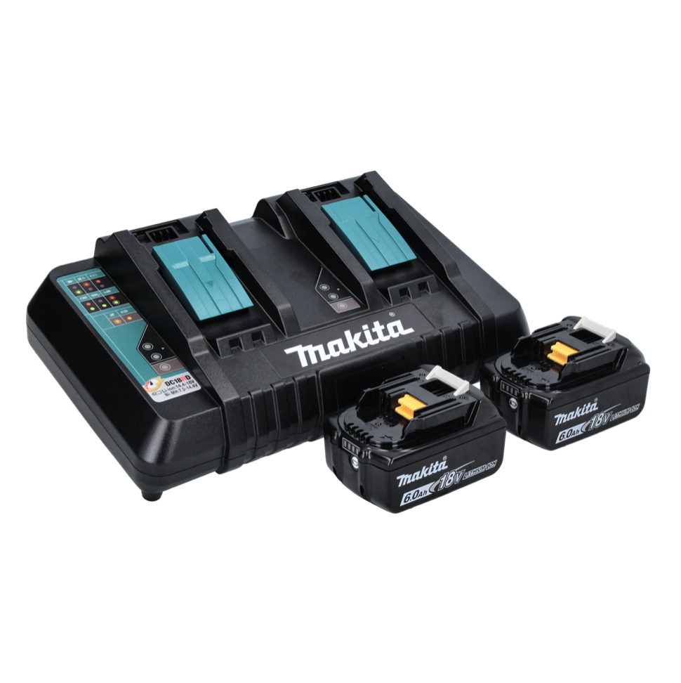 Makita DCW 180 PG Akku Kühl und Wärme Box 36 V ( 2x 18 V ) 20 L + 2x Akku 6,0 Ah + Doppelladegerät