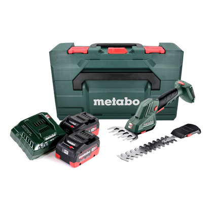 Metabo SGS 18 LTX Q Akku Gras und Strauchschere 18 V + 2x Akku 5,5 Ah + Ladegerät + metaBOX