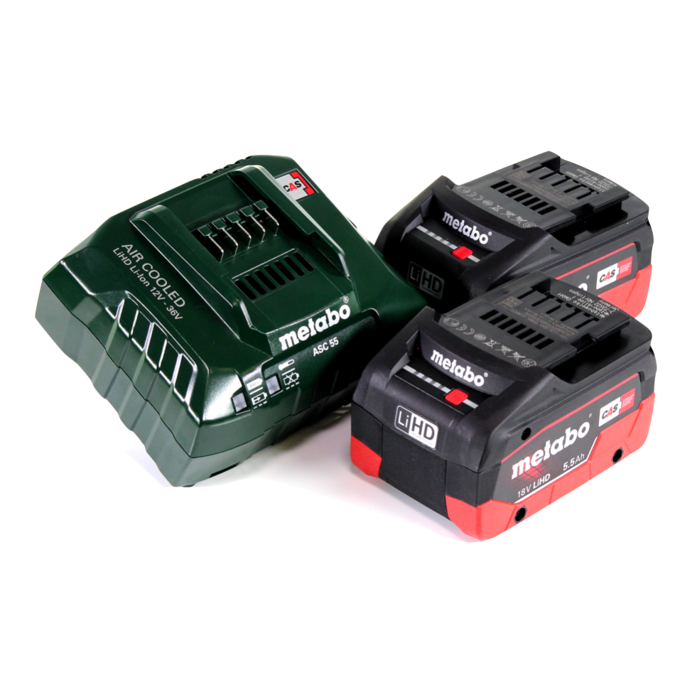 Metabo SGS 18 LTX Q Akku Gras und Strauchschere 18 V + 2x Akku 5,5 Ah + Ladegerät + metaBOX