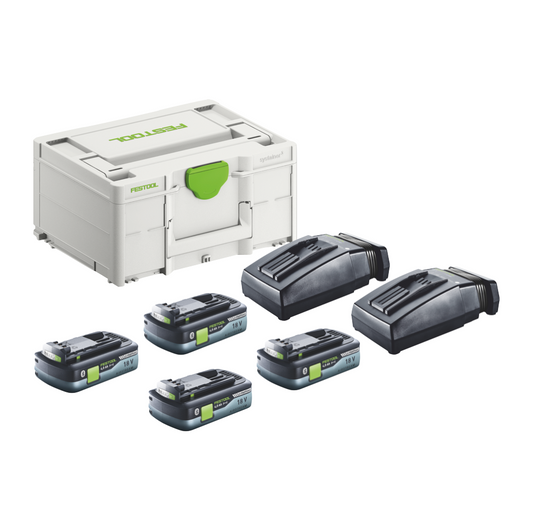 Festool SYS3 ENG 18V 2x4,0/TCL6 Energie Set 18 V + 4x Akku 4,0 Ah + 2x Ladegerät + Systainer - Toolbrothers