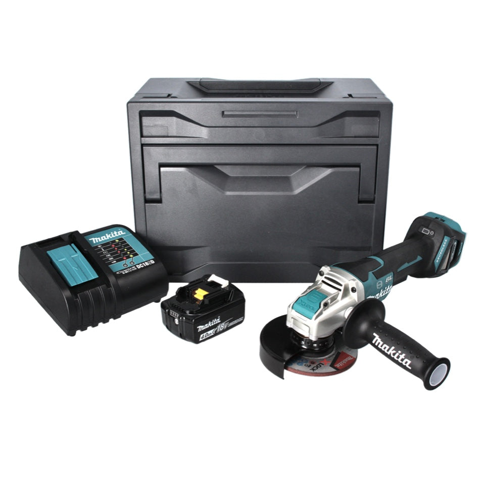 Makita DGA 519 SM1X Akku Winkelschleifer 18 V 125 mm Brushless X-Lock + 1x Akku 4,0 Ah + Ladegerät + Makbox