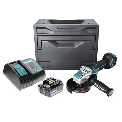 Makita DGA 519 ST1X Meuleuse d'angle sur batterie 18 V 125 mm sans balais X-Lock + 1x batterie 5,0 Ah + chargeur + Makbox