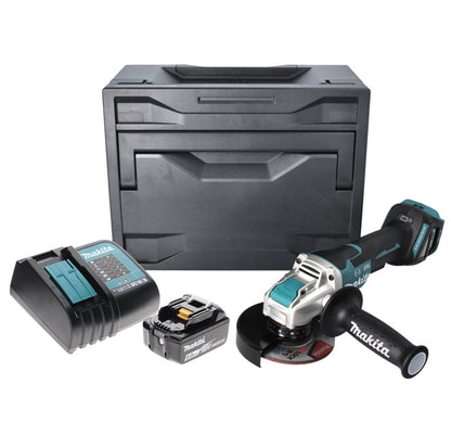 Makita DGA 519 SG1X Akku Winkelschleifer 18 V 125 mm Brushless X-Lock + 1x Akku 6,0 Ah + Ladegerät + Makbox