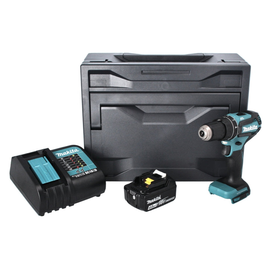 Makita DHP 485 SM1X Akku Schlagbohrschrauber 18 V 50 Nm Brushless + 1x Akku 4,0 Ah + Ladegerät + Makbox