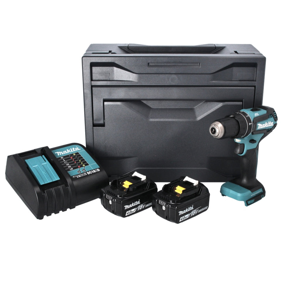 Makita DHP 485 SMX perceuse à percussion sans fil 18 V 50 Nm sans balai + 2x batteries 4,0 Ah + chargeur + Makbox