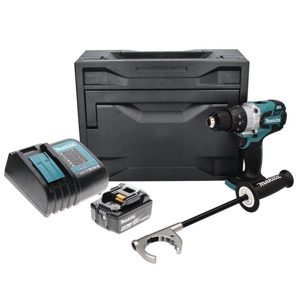 Makita DDF 481 ST1X perceuse-visseuse sans fil 18 V 115 Nm sans balais + 1x batterie 5,0 Ah + chargeur + Makbox