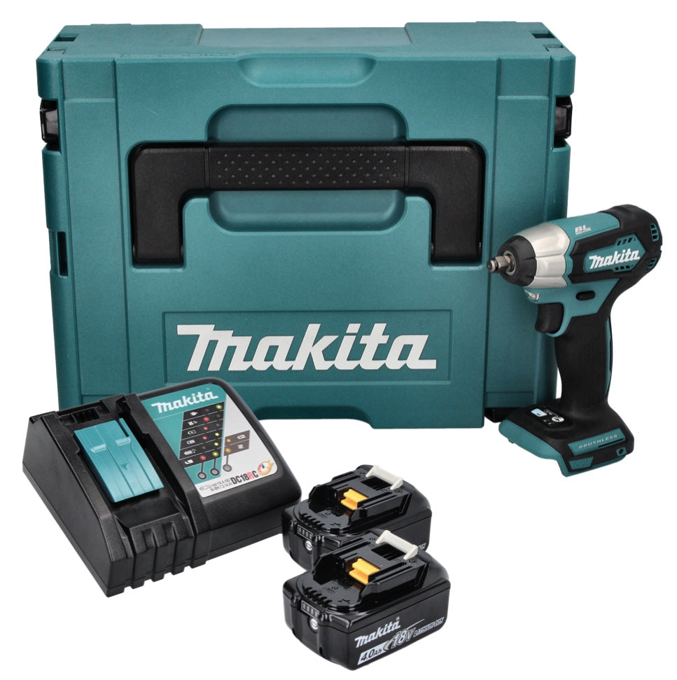 Makita DTW 180 RMJ Akku Schlagschrauber 18 V 180 Nm 3/8" Brushless + 2x Akku 4,0 Ah + Ladegerät + Makpac