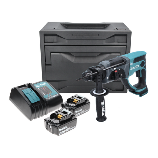 Makita DHR 202 SMX Akku Kombihammer 18 V 2,0 J SDS Plus + 2x Akku 4,0 Ah + Ladegerät + Makbox