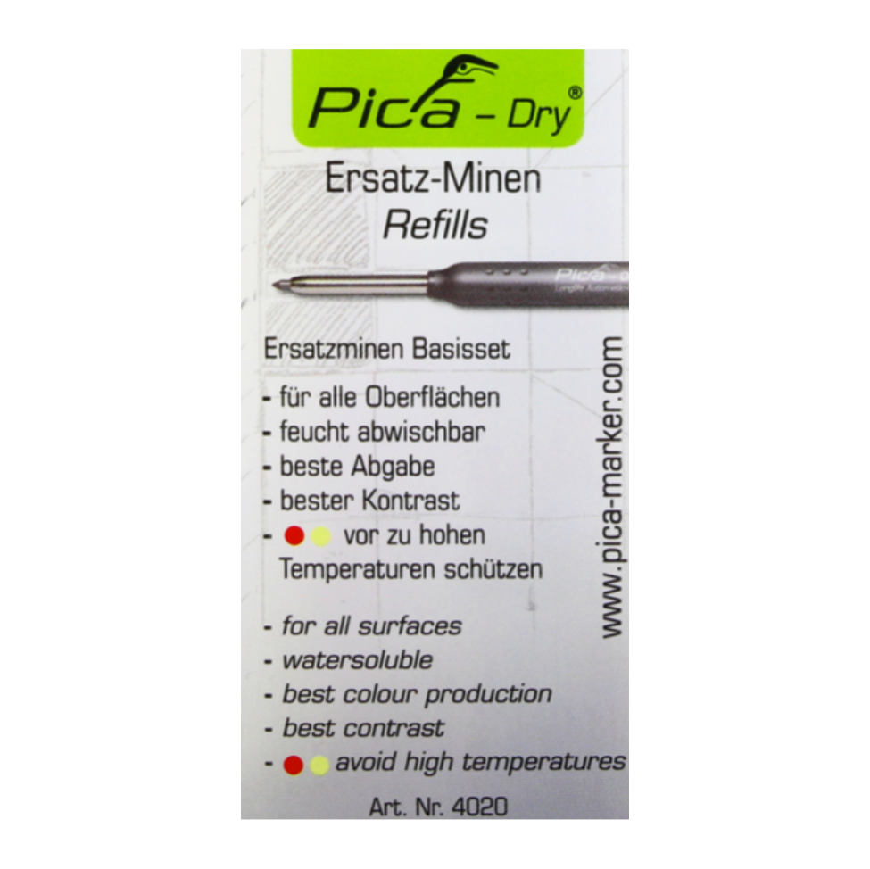 Pica DRY Ersatzminen Basis Set Bunt Wasserlöslich Multi Use 16 tlg. ( 2x 4020 ) - Toolbrothers