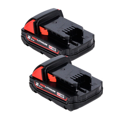 Milwaukee M18 B2 Akku Set 18 V 2x 2,0 Ah / 2000 mAh RED Li-Ion ( 2x 4932430062 )