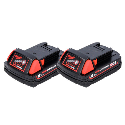 Jeu de batteries Milwaukee M18 B2 18 V 2x 2,0 Ah / 2000 mAh ROUGE Li-Ion (2x 4932430062)