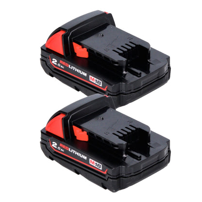 Milwaukee M18 B2 Akku Starter Set 18 V 2x 2,0 Ah ( 2x 4932430062 ) + M12-18C Ladegerät 12 - 18 V ( 4932352959 )