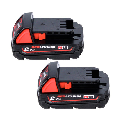 Milwaukee M18 B2 Akku Starter Set 18 V 2x 2,0 Ah ( 2x 4932430062 ) + M12-18C Ladegerät 12 - 18 V ( 4932352959 )