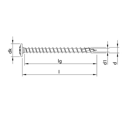 HECO TOPIX plus vis à bois professionnelles 8,0 x 120 mm 50 pièces (61270) vis à bois entièrement filetées, tête rondelle, entraînement en T, galvanisées bleues, A3K