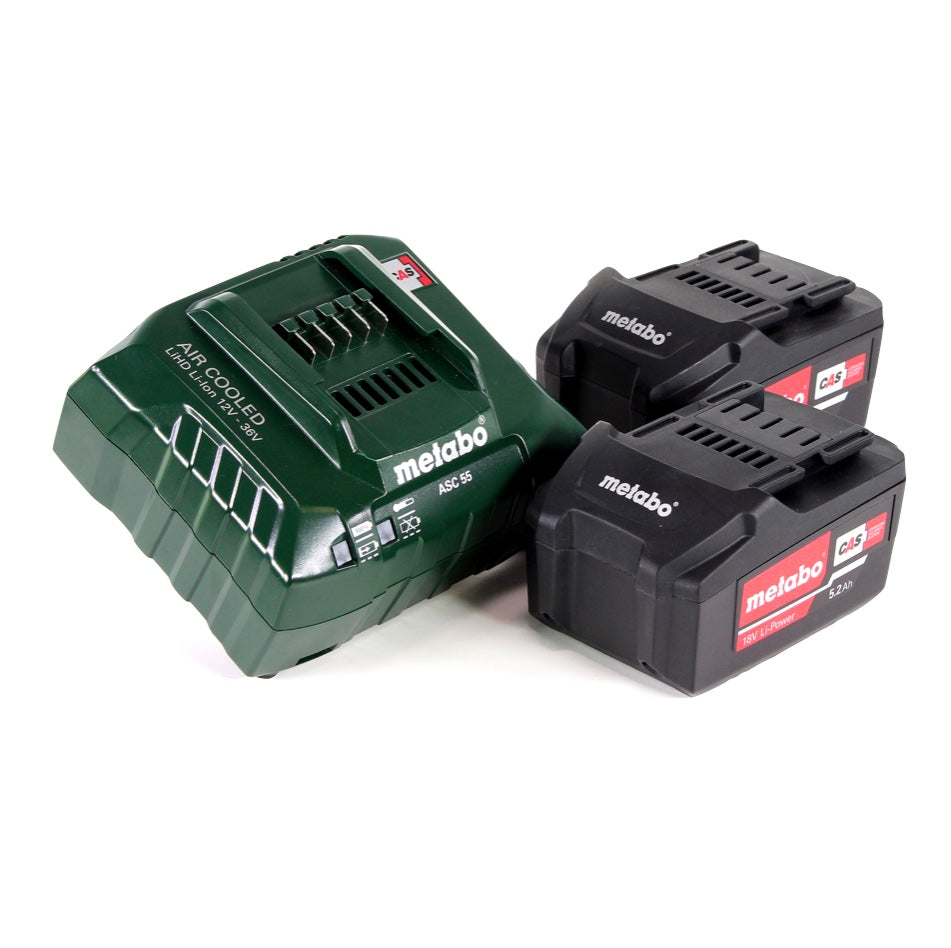 Metabo W 18 LTX 125 Akku Winkelschleifer 18 V 125 mm ( 602174650 ) + 2x Akku 5,2 Ah + Ladegerät + metaBOX