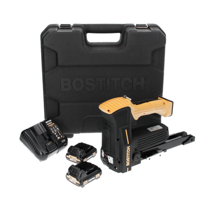 Bostitch DSA-3519-E 10,8 V Akku Kartonverschlusshefter Karton Tacker + 2x Akku 2,0 Ah + Ladegerät + Koffer