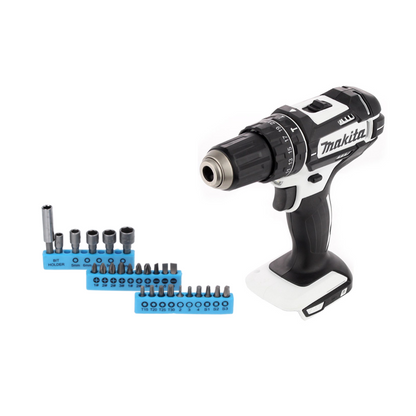 Makita DHP 482 ZW Akku Schlagbohrschrauber 18 V 62 Nm + 26 tlg. Bit Set - ohne Akku, ohne Ladegerät