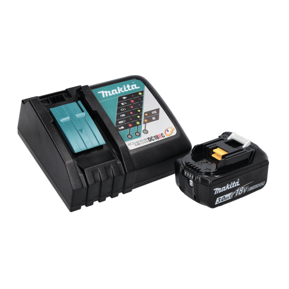 Makita DHP 482 RF1W perceuse à percussion sans fil 18 V 62 Nm + 1 batterie 3,0 Ah + chargeur + jeu de 40 forets