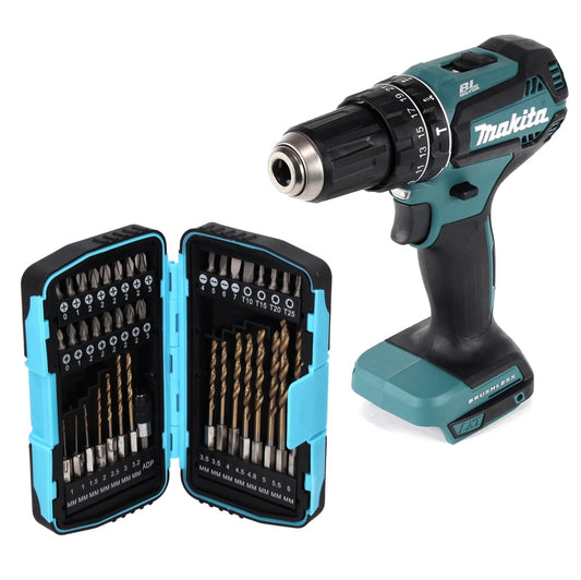 Makita DHP 485 Z perceuse à percussion sans fil 18 V 50 Nm sans balais + jeu de 40 embouts - sans batterie, sans chargeur