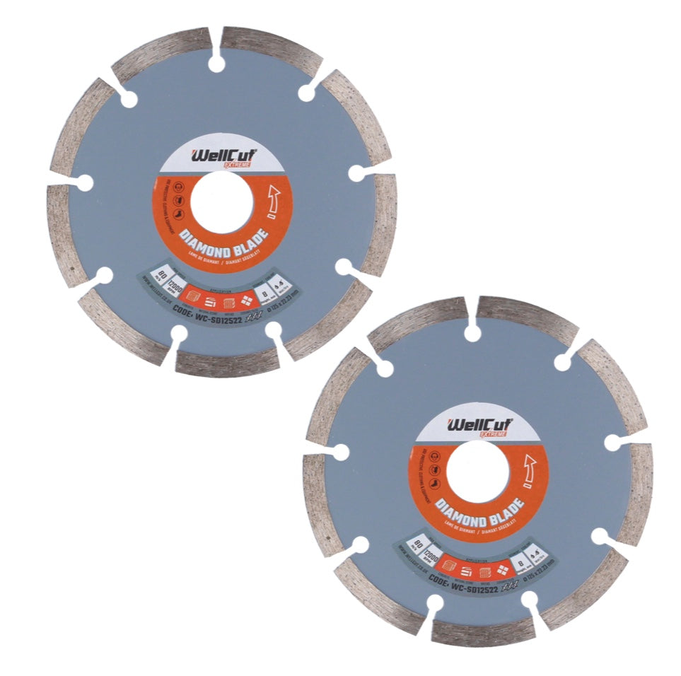 WellCut Diamond Blade Diamant Trennscheibe 125 x 22,23 mm 2 Stk. ( 2x WC-SD12522 ) - Toolbrothers