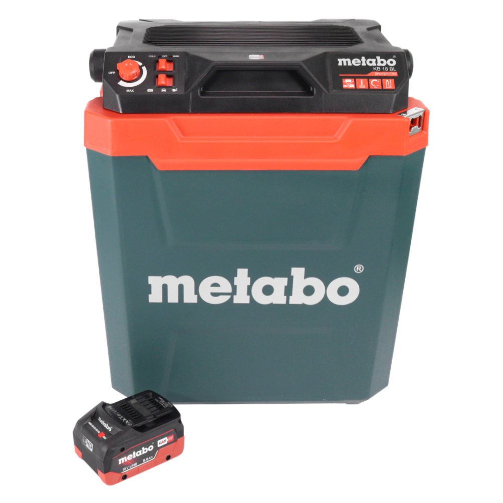 Glacière à batterie Metabo KB 18 BL 18 V avec fonction chauffante 28 l sans balais + 1x batterie 8,0 Ah - sans chargeur