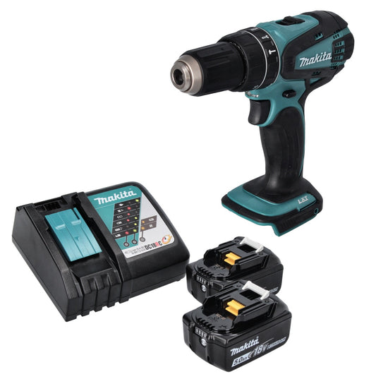 Makita DHP 456 RT perceuse à percussion sans fil 18 V 50 Nm + 2x batteries 5,0 Ah + chargeur