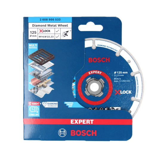 Bosch X-LOCK Diamant Metallscheiben Trennscheibe 125 x 22,23 mm ( 2608900533 ) Expert 1 Stk. für X-LOCK Winkelschleifer - Toolbrothers