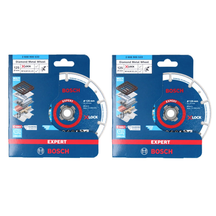 Bosch X-LOCK Diamant Metallscheiben Trennscheibe 125 x 22,23 mm ( 2x 2608900533 ) Expert 2 Stk. für X-LOCK Winkelschleifer - Toolbrothers