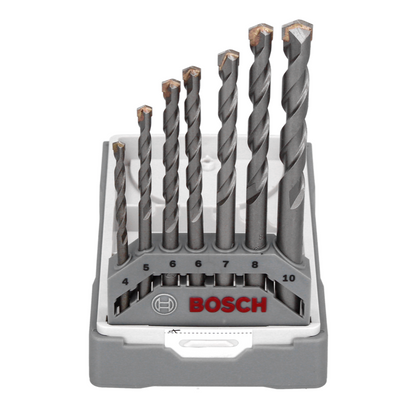 Bosch CYL-3 7 tlg. Beton Backstein Rundschaft Bohrer Set ( 2607017082 ) PGM zertifiziert Ø 4 / 5 / 6 / 7 / 8 / 10