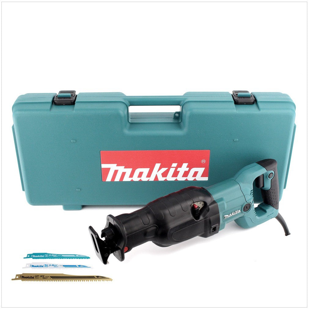 MAKITA JR 3060 T 1250 W Säbelsäge Reciprosäge + Transport Koffer + Makita 3er Pack Sägeblätter - Toolbrothers