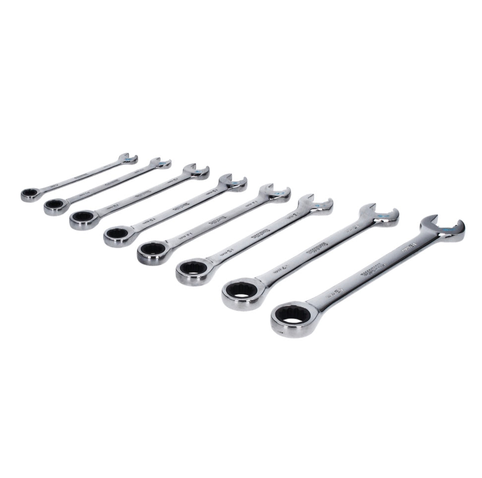 Jeu de clés à cliquet à anneau de clé à fourche Makita 8 pièces 8 - 19 mm (B-65523)