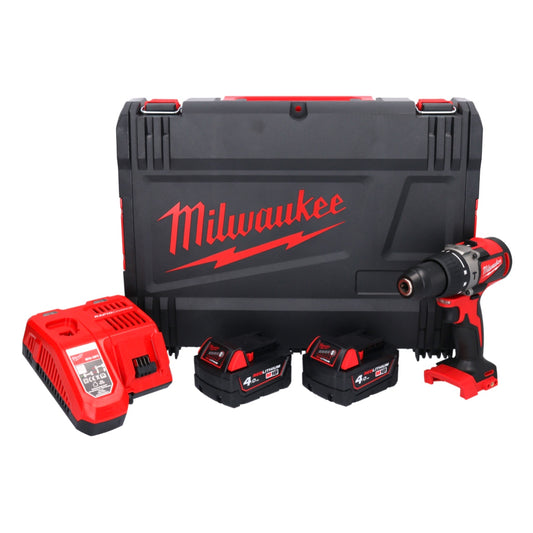 Perceuse à percussion sans fil Milwaukee M18 BLPD2-402X 18 V 82 Nm sans balai + 2x batteries 4,0 Ah + chargeur + boîtier HD