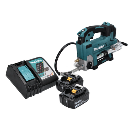 Makita DGP 180 RF Akku Fettpresse 18 V 690 bar + 2x Akku 3,0 Ah + Ladegerät