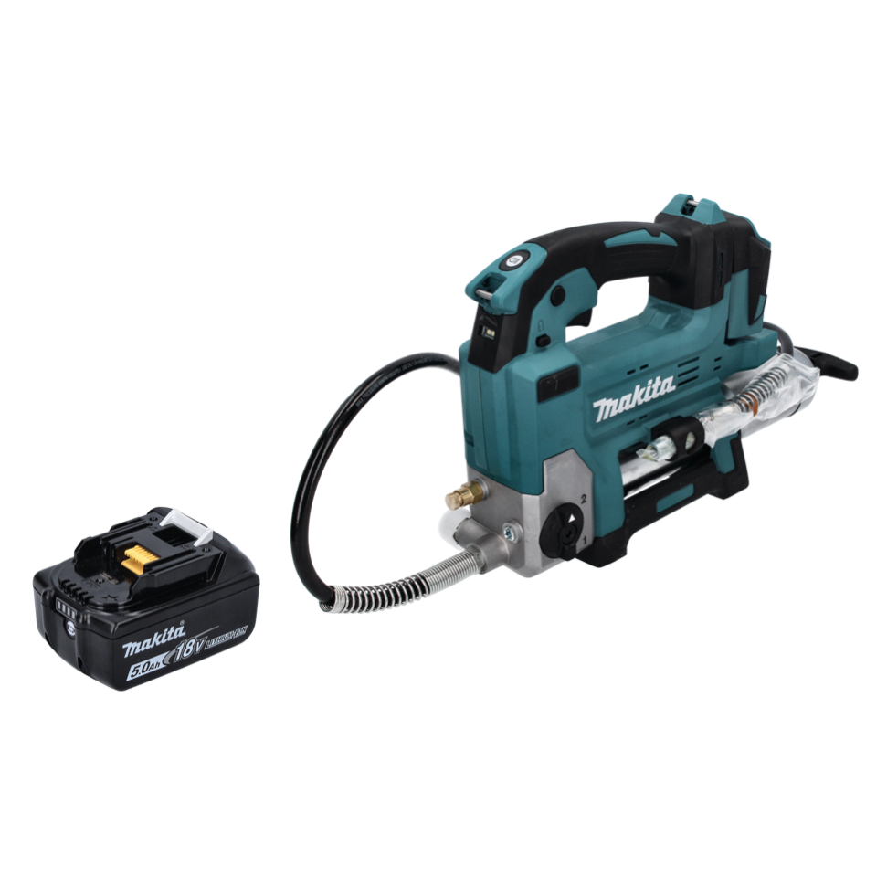 Pistolet graisseur à batterie Makita DGP 180 T1 18 V 690 bar + 1x batterie 5,0 Ah - sans chargeur