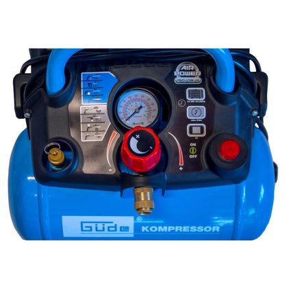 Güde 190/08/6 Kompressor Airpower 1100 W 8 bar ( 50089 ) + Spiralschlauch + Ausblaspistole + Reifenfüller