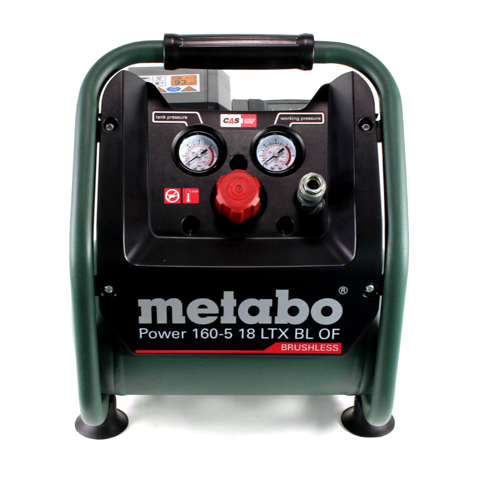 Metabo Power 160-5 18 LTX BL OF Akku Kompressor 18 V 8,0 bar Brushless + 2x Akku 4,0 Ah + Ladegerät + 4 tlg. Zubehör Set