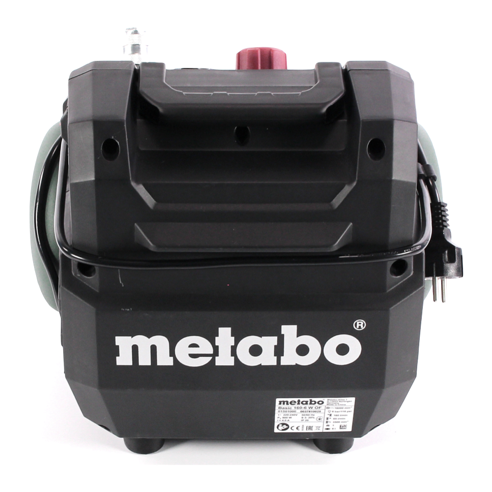 Compresseur Metabo Basic 160-6 W OF 900 W 8 bar (601501000) + jeu d'accessoires 4 pièces