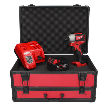 Clé à chocs sans fil Milwaukee M18 BLID2-501FC TX 18 V 180 Nm 1/4" brushless + 1x batterie 5,0 Ah + chargeur + coffret TX