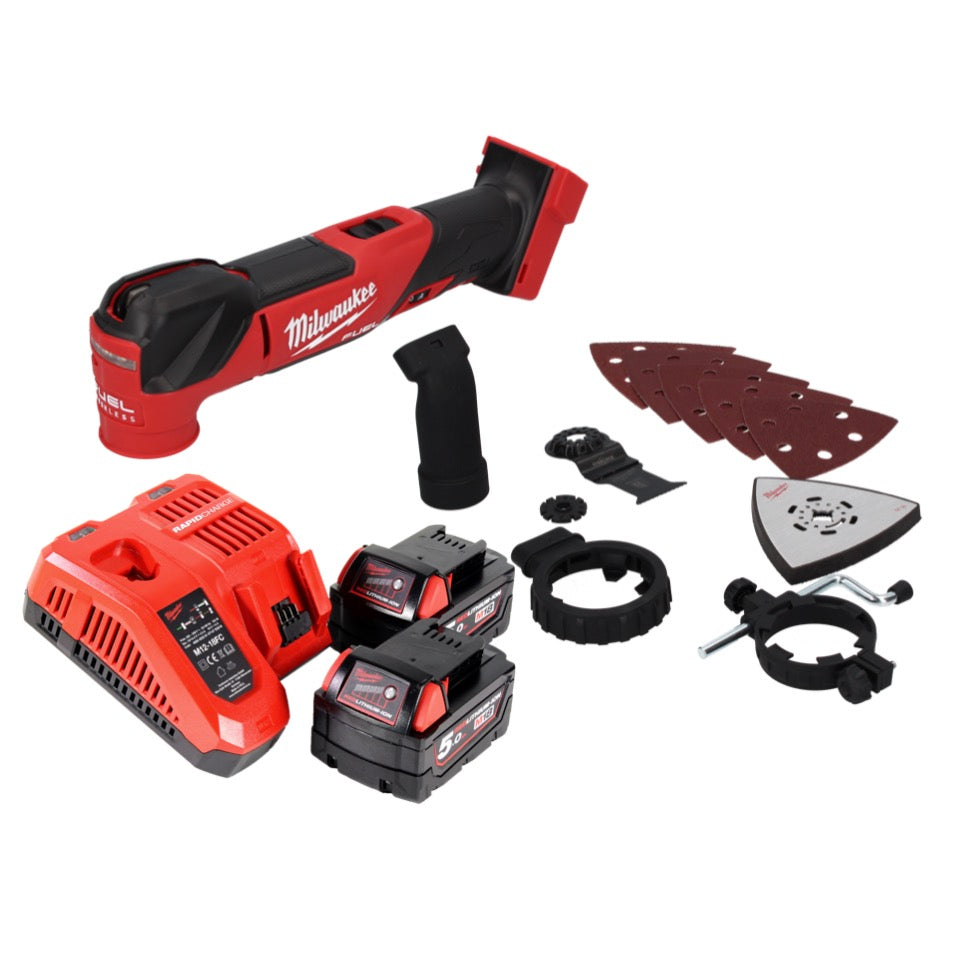 Milwaukee M18 FMT-502 FC Akku Multitool 18 V Brushless + 2x Akku 5,0 Ah + Ladegerät