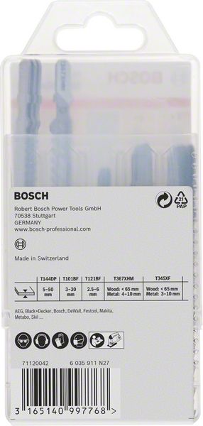 Bosch Stichsägeblatt Set 15tlg. für Holzarbeiten ( 1x 2607011438 ) HCS / CT / BIM