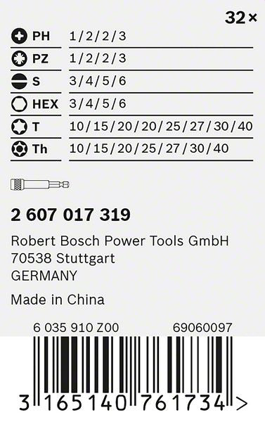 Bosch 32 teiliges Bit Set in robuster Box grau ( 2607017319 ) - Toolbrothers