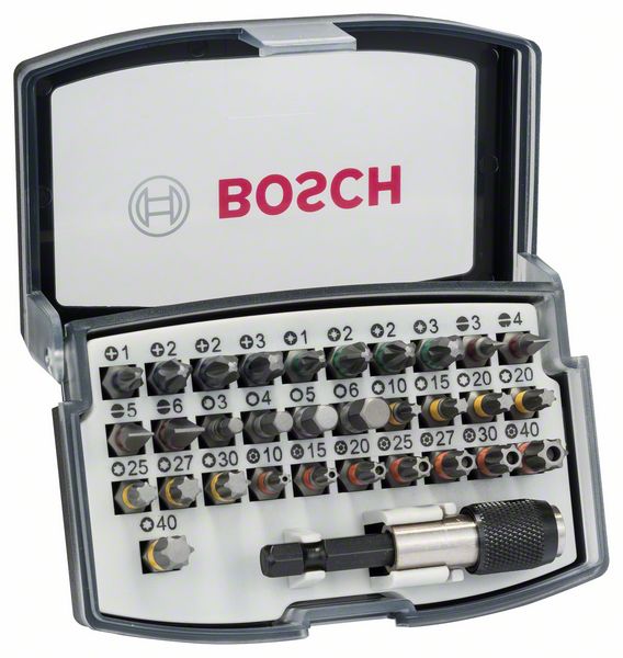 Bosch 32 teiliges Bit Set in robuster Box grau ( 2607017319 ) - Toolbrothers