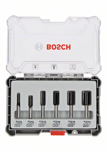 Bosch Nutfräser Set 6tlg. 6/8/10/12/16/20mm ( 2607017465 ) 6mm Schaft