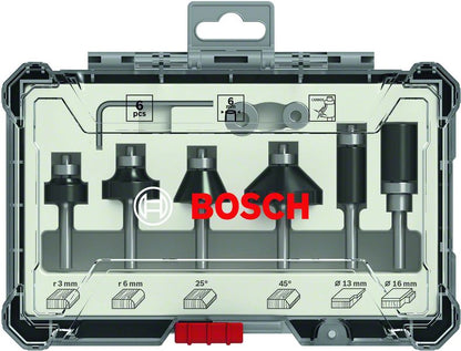 Bosch Rand- und Kantenfräser Set 6 tlg. 6 mm Schaft ( 2607017468 ) Trim & Edging Set für Oberfräsen