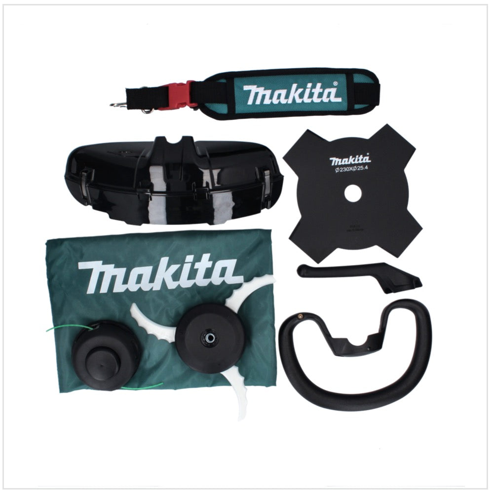 Makita UR 003 GZ01 débroussailleuse sur batterie 40 V sans balais IPX4 + bandoulière + tête de couteau + tête de fil + couteau à mouche + sac - sans batterie, sans chargeur