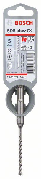 Bosch Hammerbohrer SDS-plus 7X Bohrer 5x50x115mm Carbide ( 2608576104 ) PGM zertifiziert