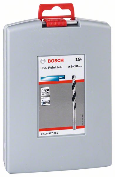 Bosch HSS Spiralbohrer Set Box PointTeQ 19 tlg. 1 - 10 mm Metallbohrer ( 2608577351 ) - Toolbrothers