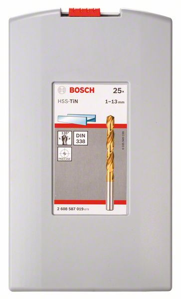 Bosch Pro Box Metallbohrer-Set HSS-TiN ( Titan-Beschichtung ) 25 - teilig 1 - 13 mm ( 2608587019 ) - Toolbrothers