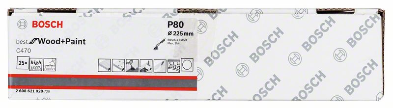 Bosch Best for Wood and Painting C470 Schleifscheiben Set 225 mm P 80 25 Stk. ( 2608621028 ) - Toolbrothers